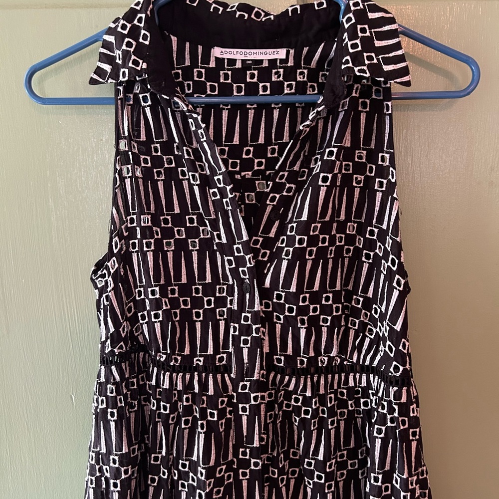 Like new Women’s Adolfo Dominguez button down eyelet shirt dress size 4 - Picture 5 of 11
